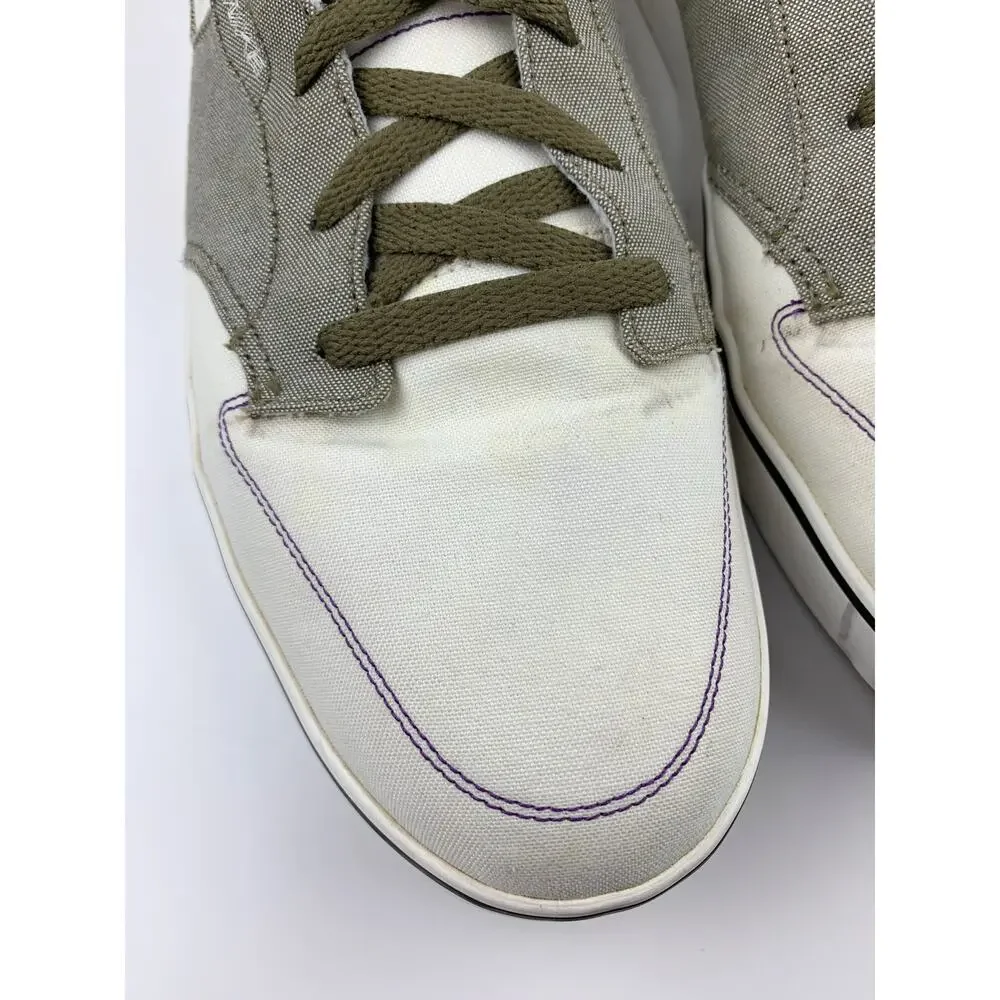 Nike ID SB 6.0 Sneakers Low Green Cream Canvas Skate Shoes 446825-991 Men's 13